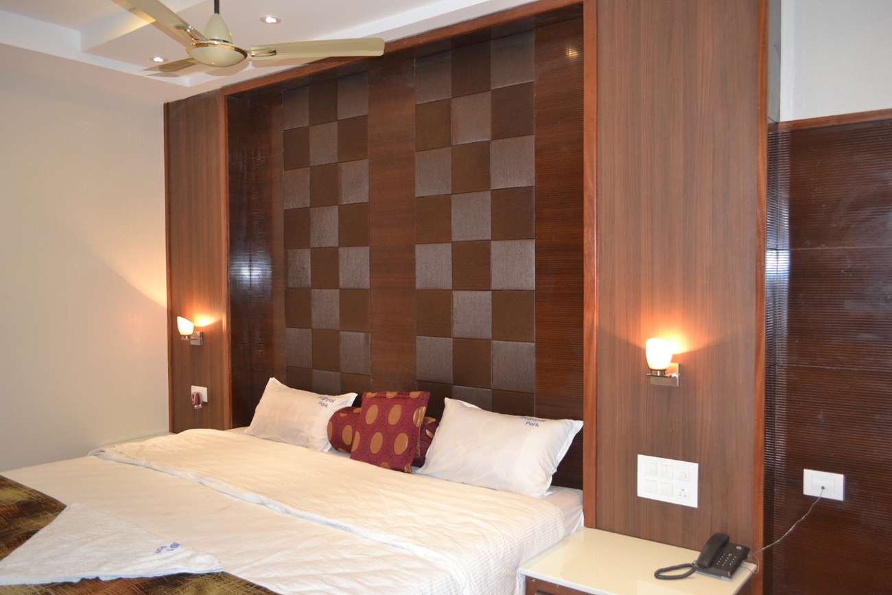 Hotel room interior at Tiruppur, Tamilnadu showcasing our work. We are Hotel interior designers and hospitality contractors.