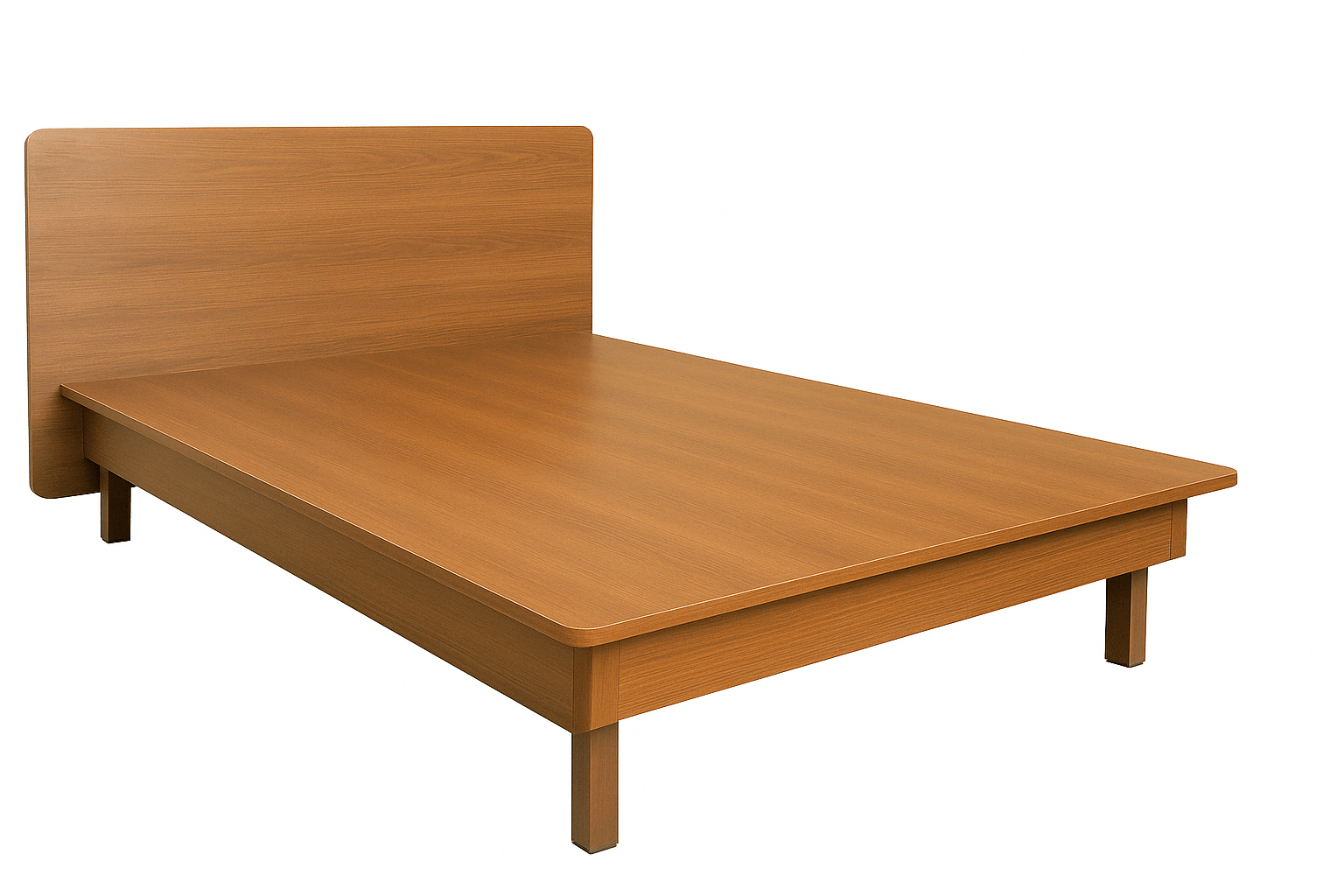 Durable steel frame cot with wooden top and headboard in a light oak finish – affordable - installed at Sulur, Trichy Road, Coimbatore. A sturdy and budget-friendly bed option crafted by modular furniture experts, ideal for rentals, hostels, and everyday use.